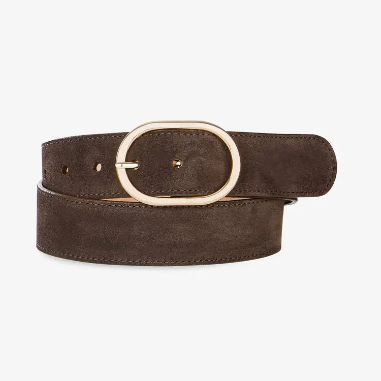 Brave Leather Medora Suede Belt Castoro - Gold