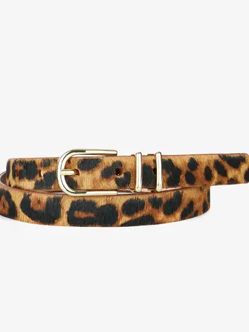 Brave Leather Julane Hair-On Belt Persian Leopard - Gold