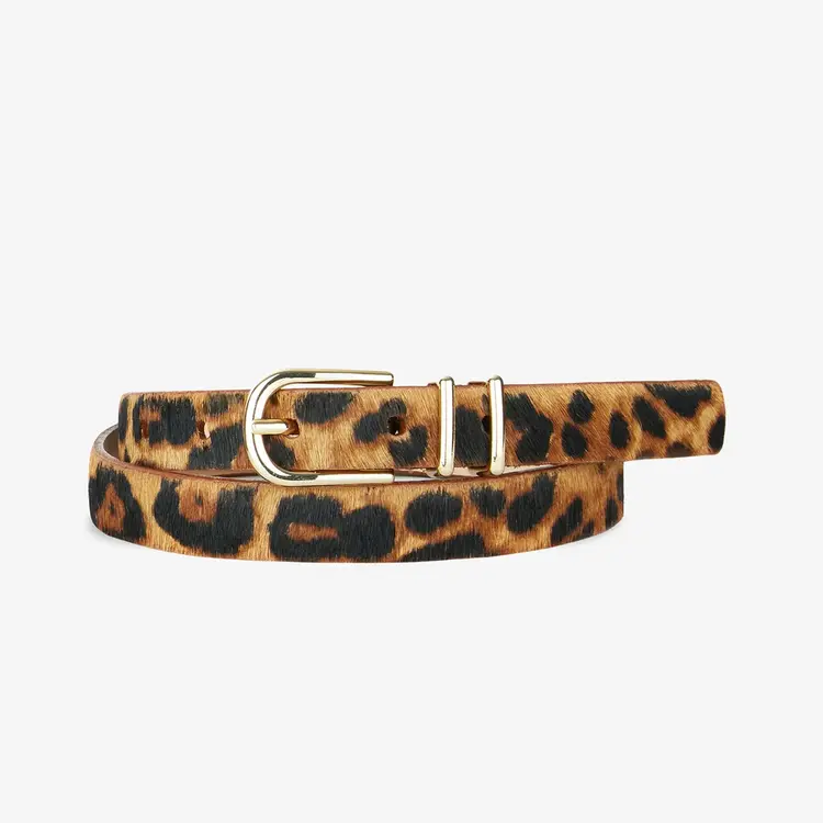 Brave Leather Julane Hair-On Belt Persian Leopard - Gold