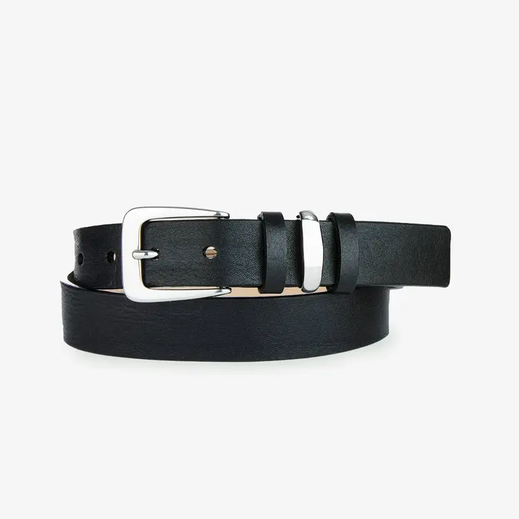 Brave Leather Kofi Vachetta Belt Black - Silver