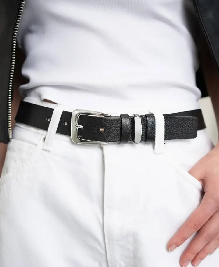 Brave Leather Kofi Vachetta Belt Black - Silver