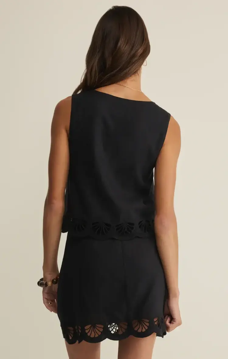 ZSupply Charlene Embroidery Top Black