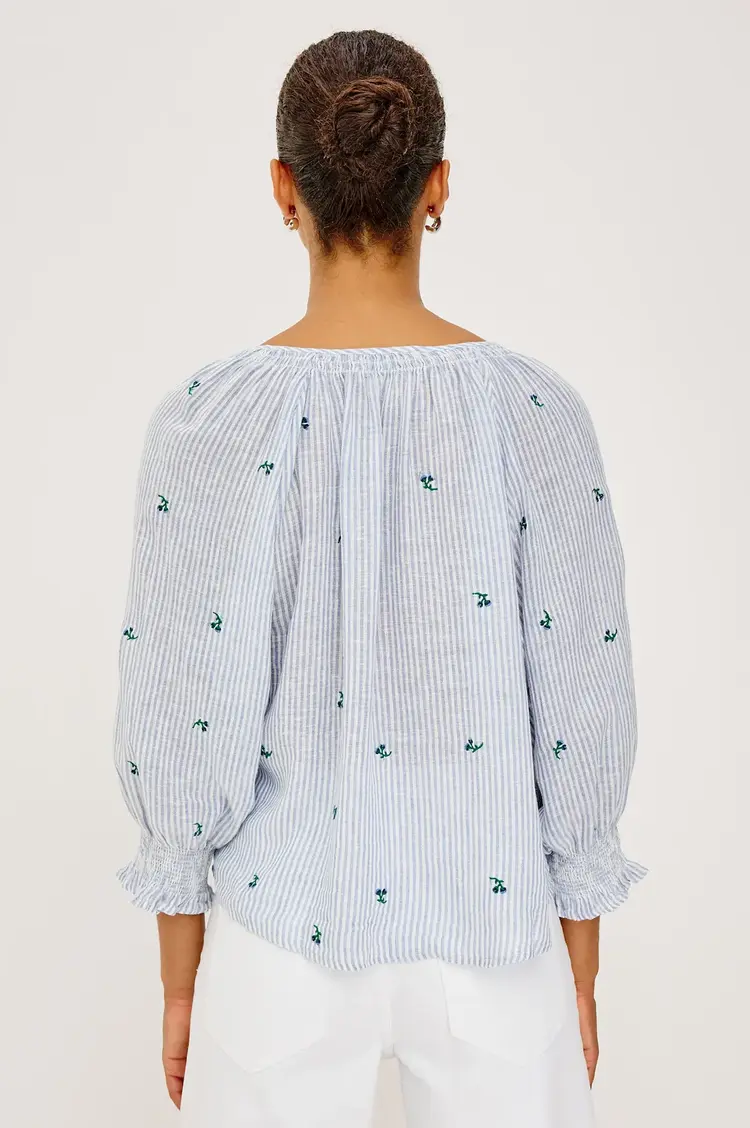 Rails Mariah Top Bluebell Embroidered Stripe
