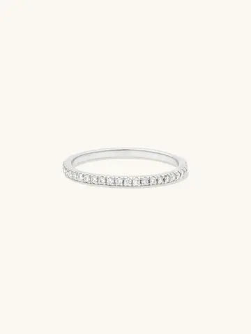 Leah Alexandra Eternity Band Ring 14K Silver Moissanite