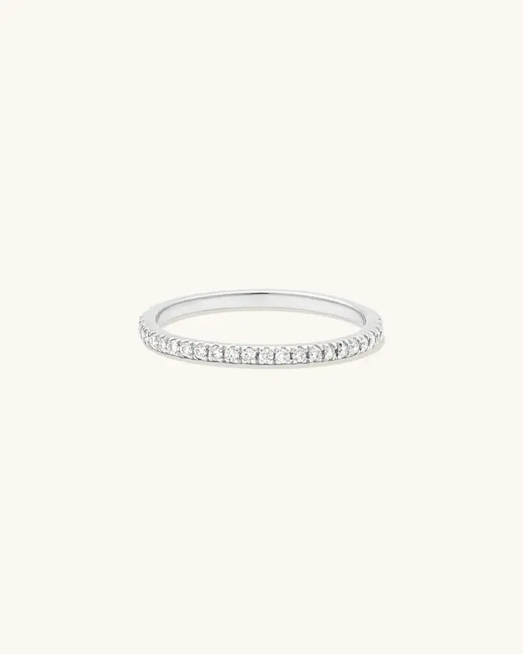 Leah Alexandra Eternity Band Ring 14K Silver Moissanite