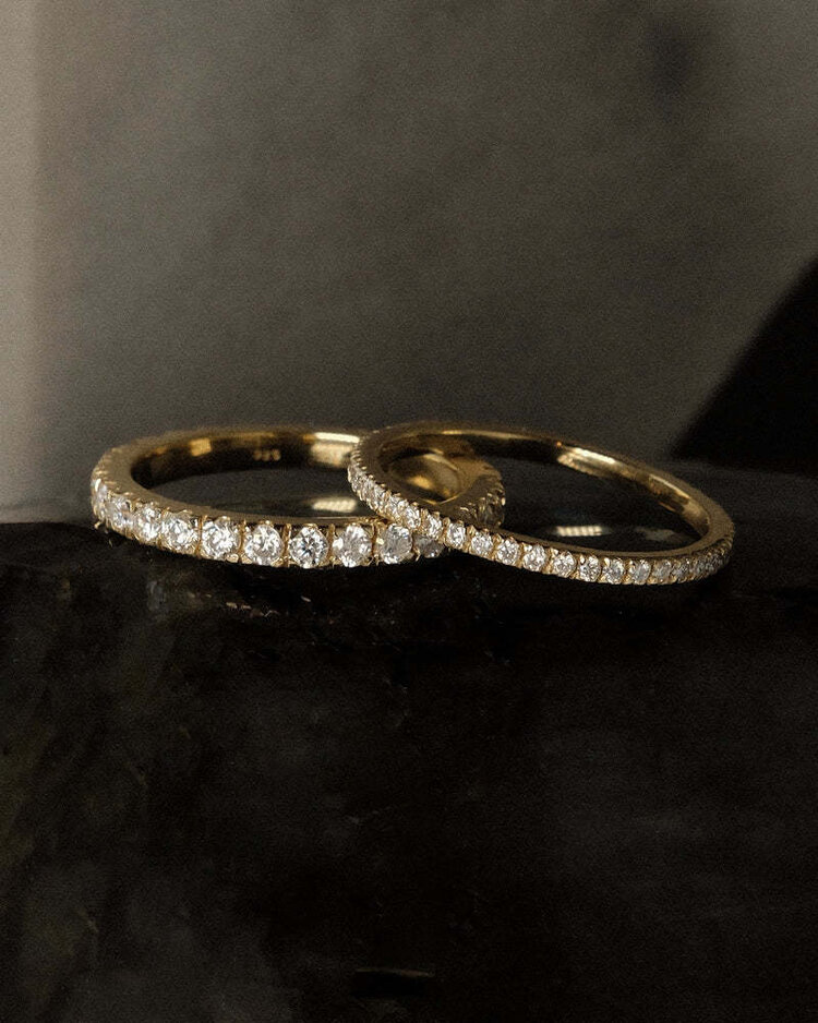 Leah Alexandra Eternity Band Ring 14K Silver Moissanite