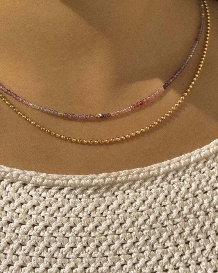 Leah Alexandra Ball Chain Necklace 14K Gold Vermeil