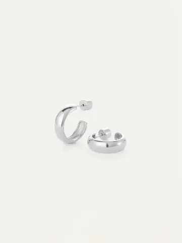 Jenny Bird Staple Hoops Silver