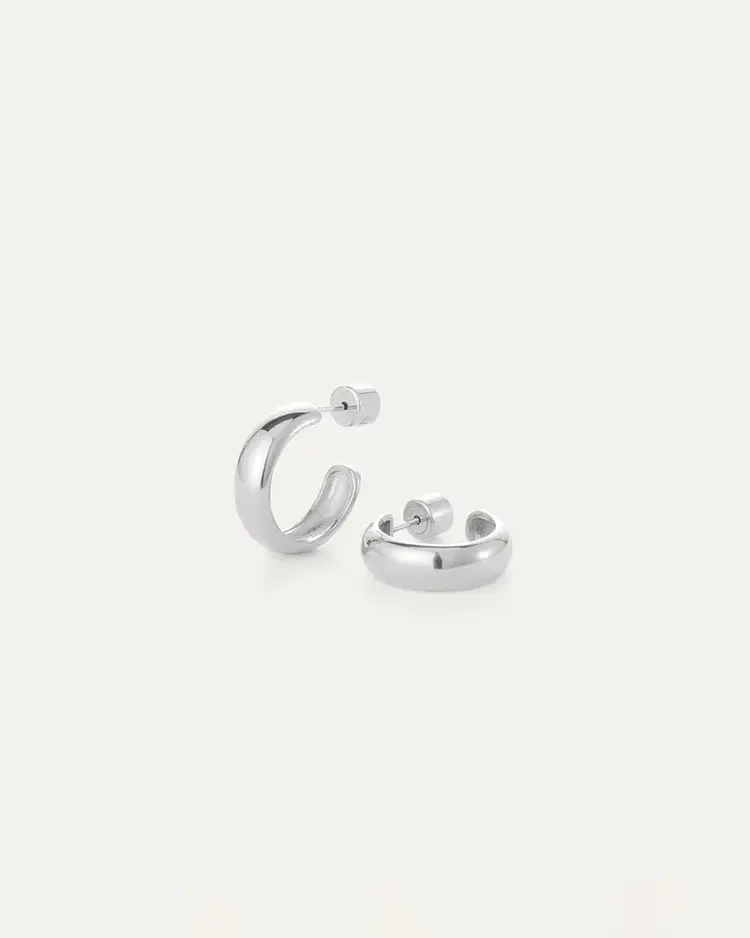 Jenny Bird Staple Hoops Silver