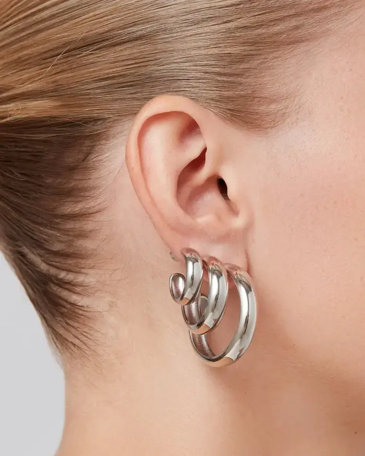 Jenny Bird Staple Hoops Silver