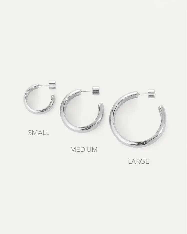 Jenny Bird Staple Hoops Silver