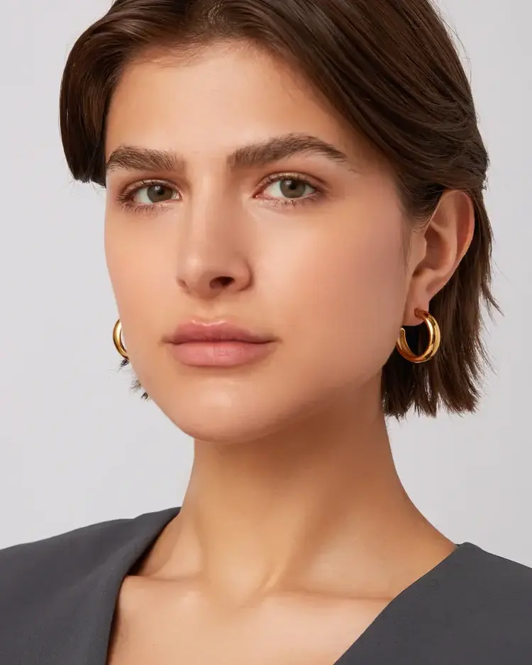Jenny Bird Staple Hoops Gold