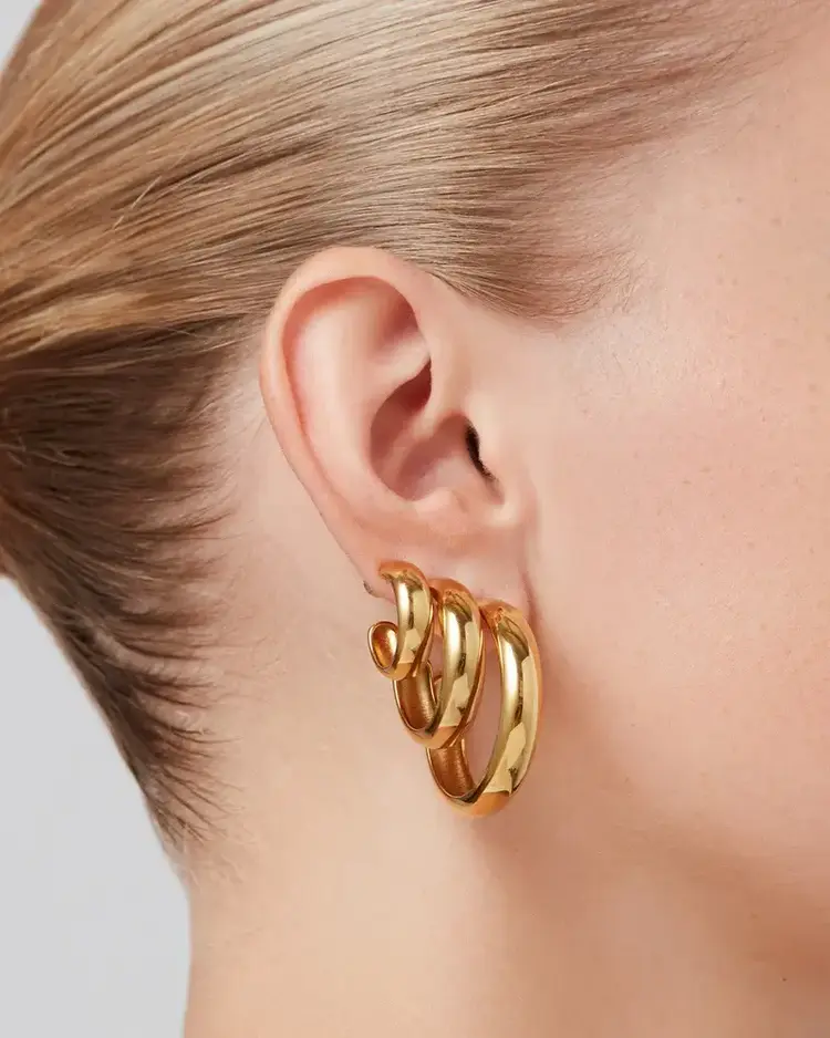 Jenny Bird Staple Hoops Gold