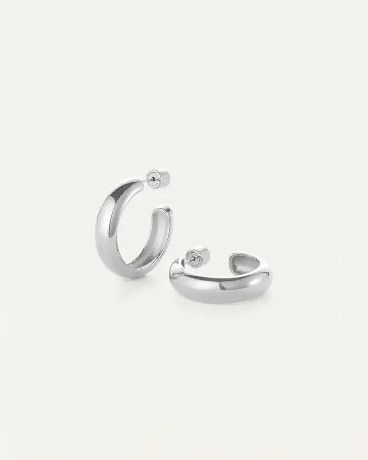 Jenny Bird Staple Hoops Silver