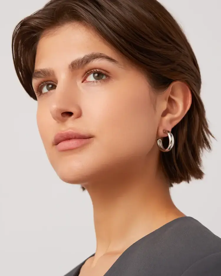 Jenny Bird Staple Hoops Silver
