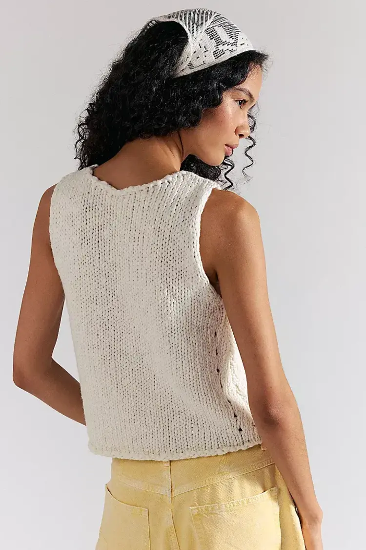 Free People Opal Knit Tank Whisper White