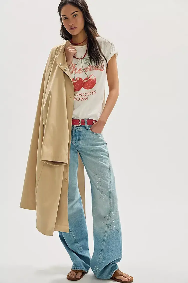 Free People Nova Graphic Tee Cherry Combo