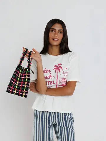 Sunny Somewhere Palm Beach Hotel Everyday Tee Off White
