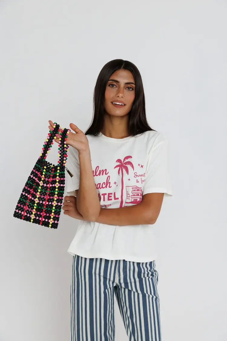 Sunny Somewhere Palm Beach Hotel Everyday Tee Off White