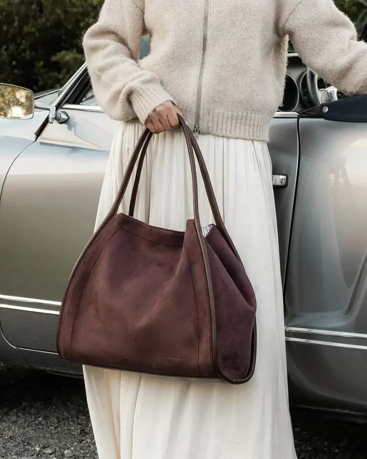 Louenhide Sutton Shoulder Bag Suede Chocolate