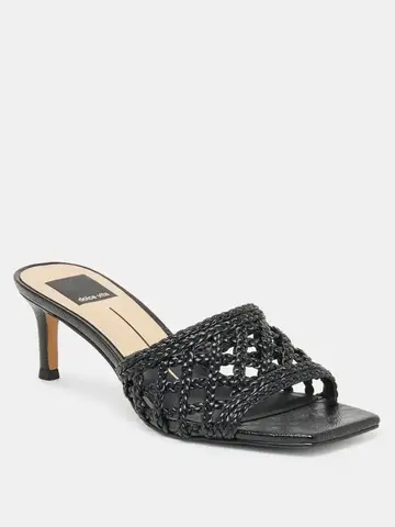 Dolce Vita Bowen Perforated Mule Heel Black Stella