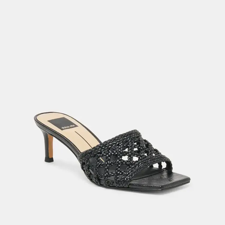 Dolce Vita Bowen Perforated Mule Heel Black Stella