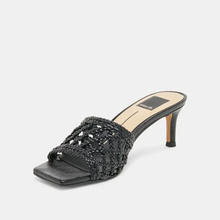 Dolce Vita Bowen Perforated Mule Heel Black Stella