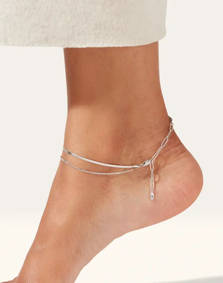 Jenny Bird Surfside Anklet Silver