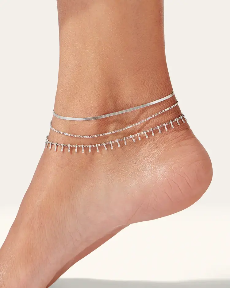 Jenny Bird Surfside Anklet Silver