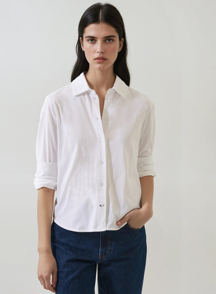 Patrick Assaraf Organic Cotton Relaxed Shirt White