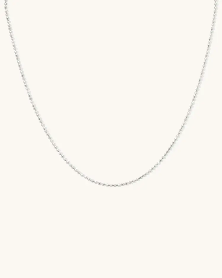 Leah Alexandra Ball Chain Necklace Silver