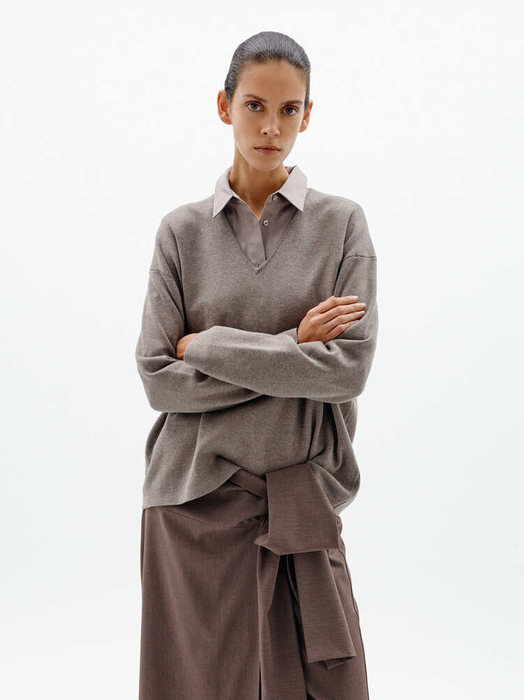 InWear Tilda V-Neck Pullover Cinder Melange