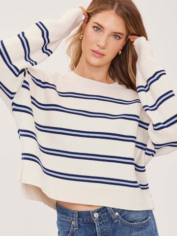 Gentle Fawn Echo Pullover Sweater Cream Stripe