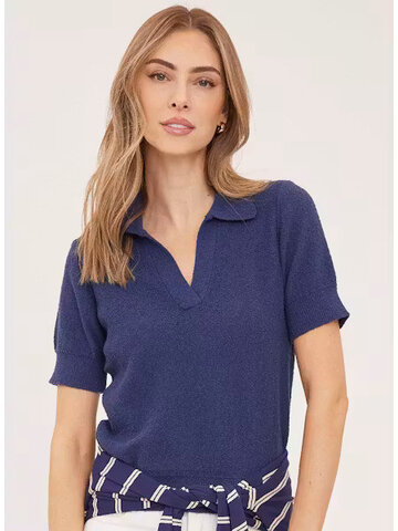 Gentle Fawn Tatum Collard Pullover Navy