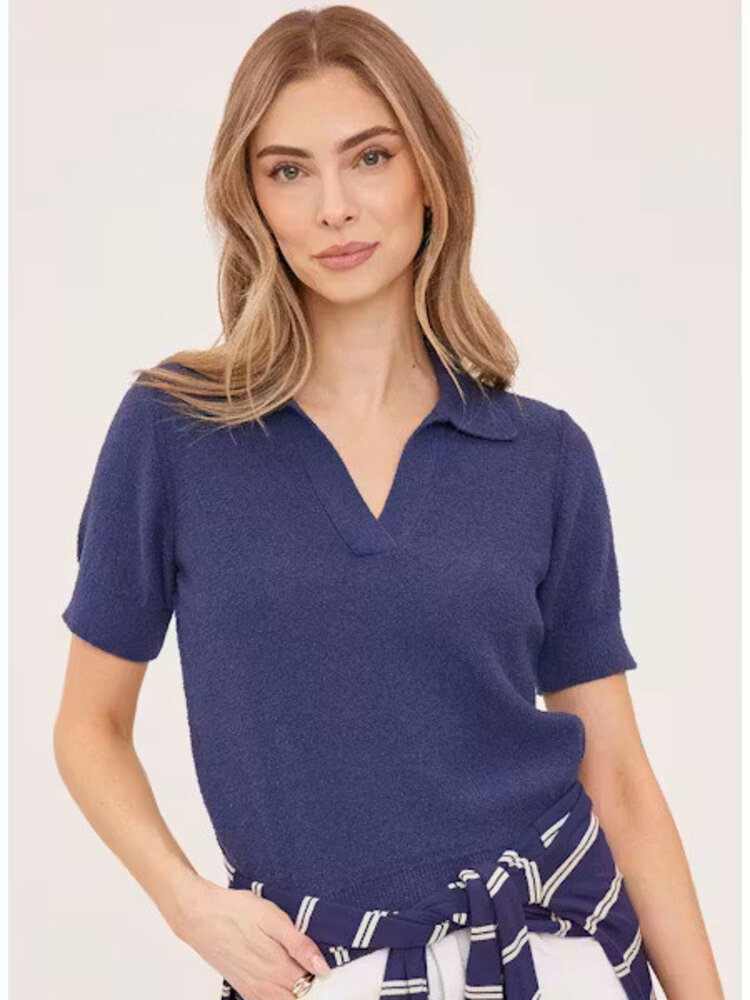 Gentle Fawn Tatum Collard Pullover Navy