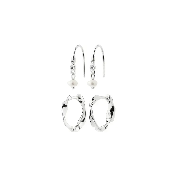 Pilgrim Jewellery MORIN Earrings 2-in-1 Set Silver Plated