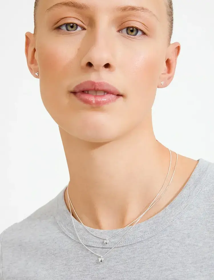 Pilgrim Jewellery PENINA Gift Set, Necklace & Earstuds Silver Plated