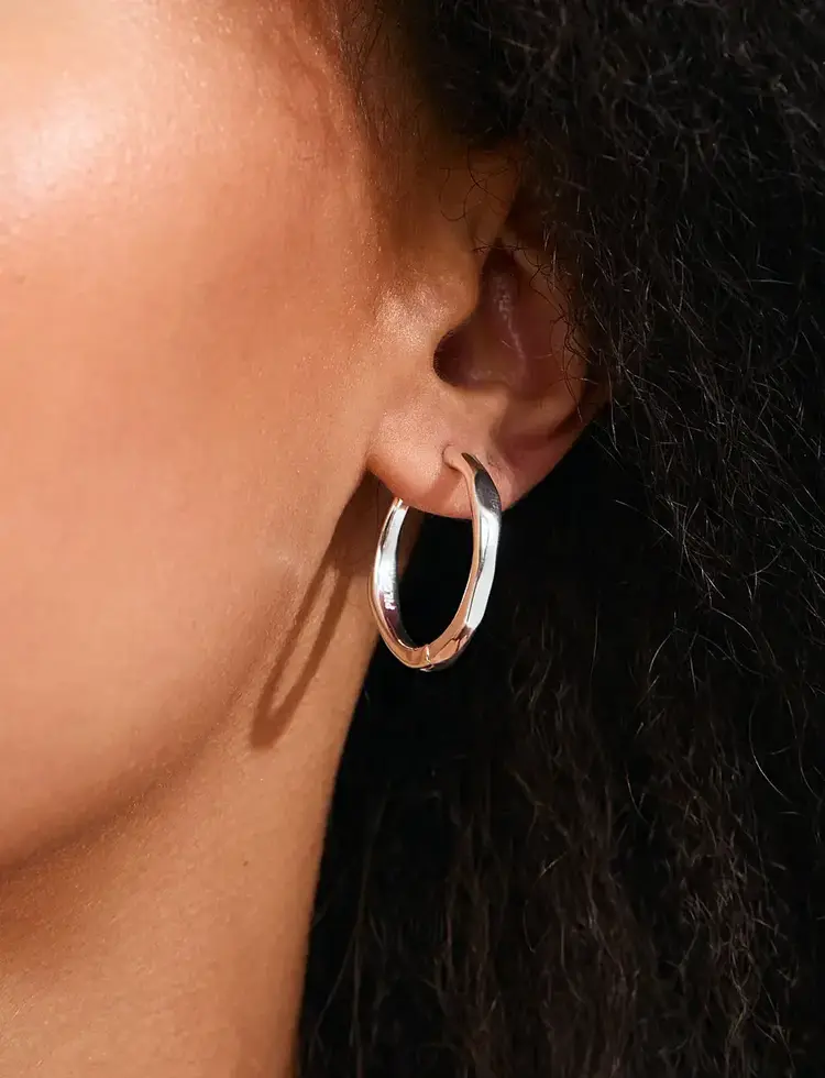 Pilgrim Jewellery INNER Hoop Earrings Silver Plated