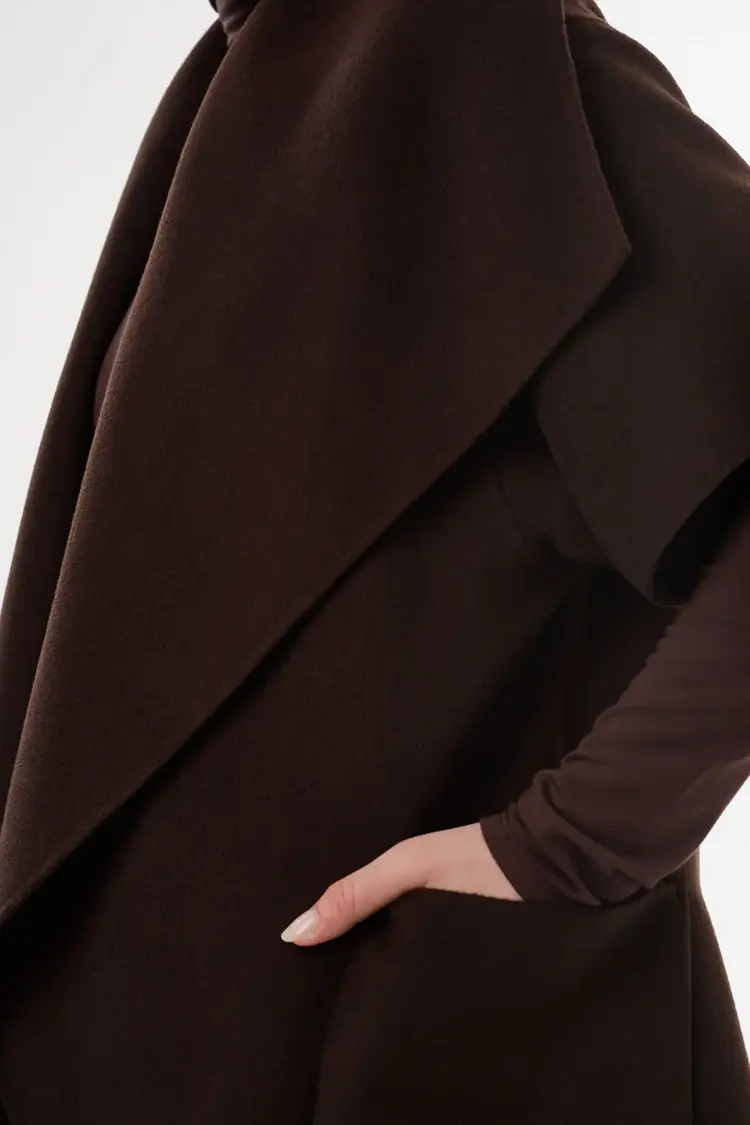 PENELOPE Double Face Wool Coat Dark Brown