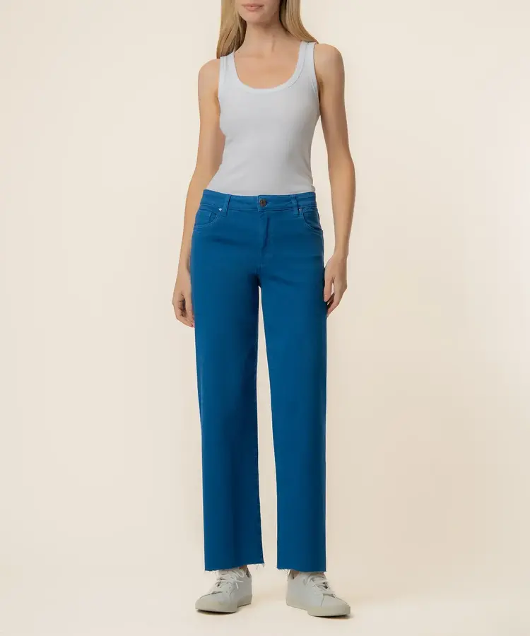 KUT from the Kloth Charlotte High Rise Wide Leg With Raw Hem Sapphire