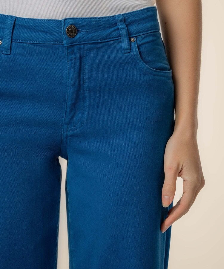 KUT from the Kloth Charlotte High Rise Wide Leg With Raw Hem Sapphire