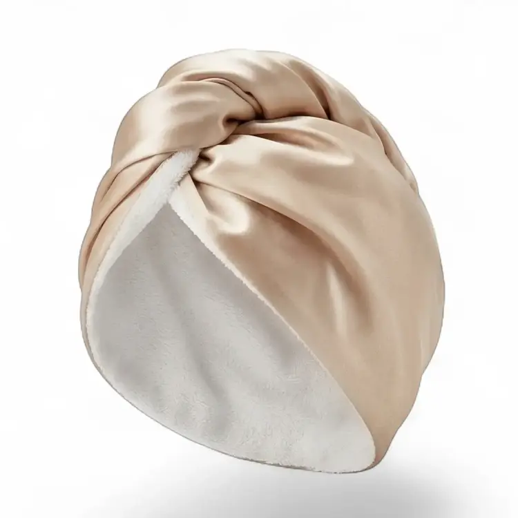 Honeylux Reversible Bamboo & Real Silk Wrap Champagne