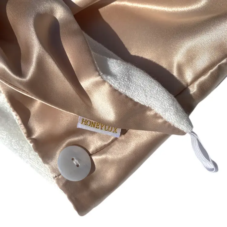 Honeylux Reversible Bamboo & Real Silk Wrap Champagne