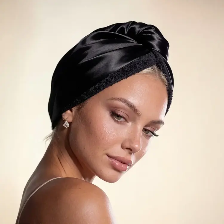 Honeylux Reversible Bamboo & Real Silk Wrap Black