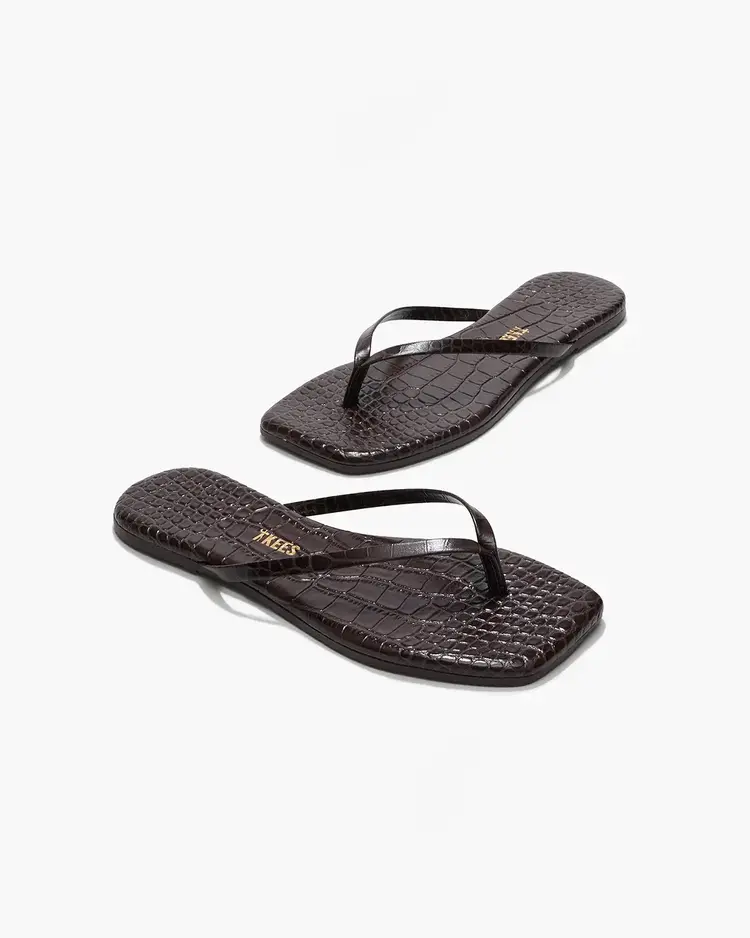 Square Toe Lily Carob Croc