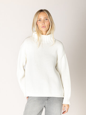 Dolly Cotton Chunky Mock Sweater Soft White
