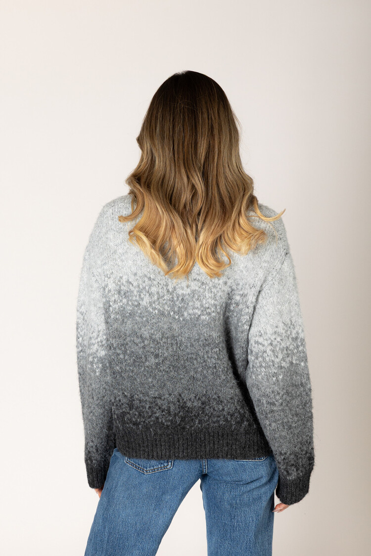 Elden Luxe Crew Sweater Grey/Black Fade