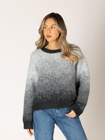 Elden Luxe Crew Sweater Grey/Black Fade