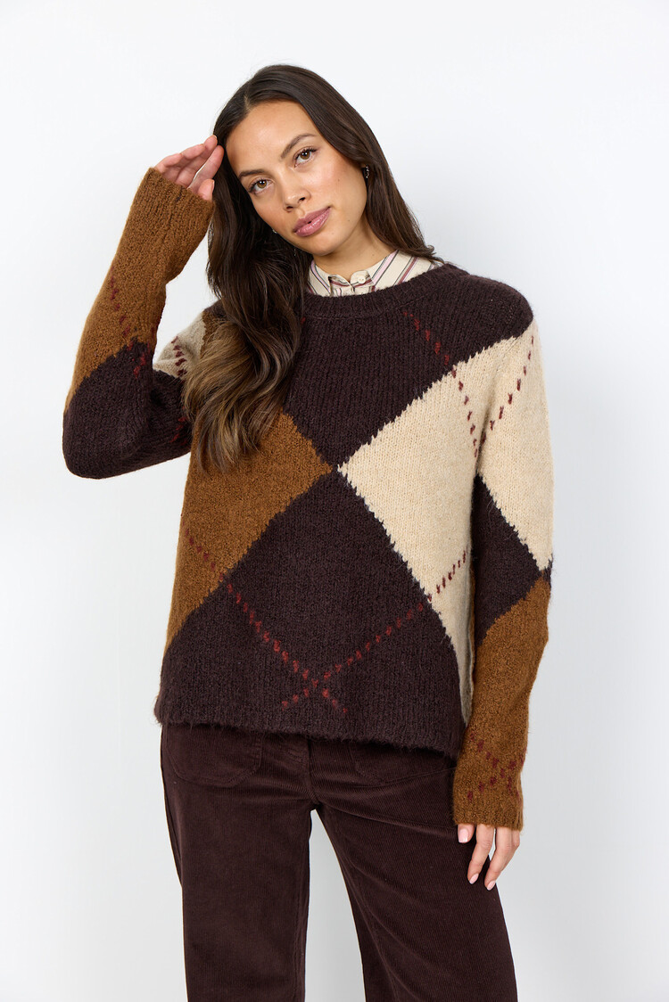 Soyaconcept Hacer 2Yd Pullover Chocolate Plum Melange Combi