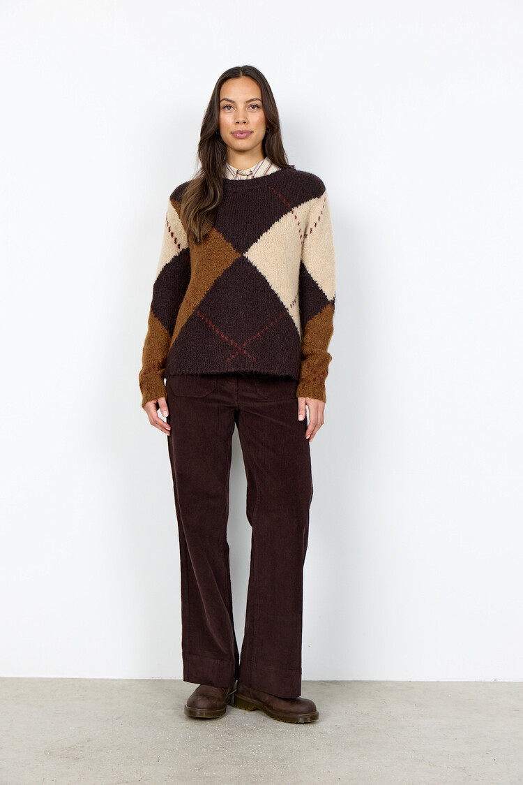 Soyaconcept Hacer 2Yd Pullover Chocolate Plum Melange Combi